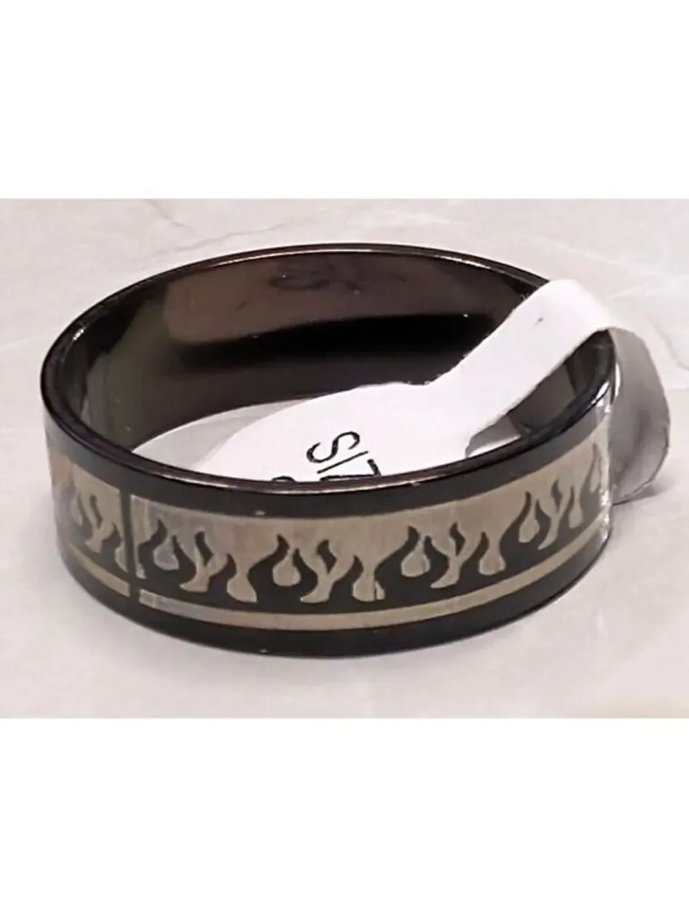 New Stainless Steel Ring Size 11 Black Gold Metal Flames Band Biker Goth Rocker